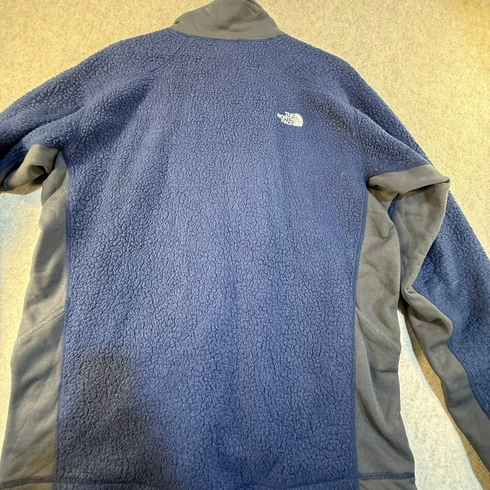 The North Face Summit Series Mens Large Blue Sherpa Fleece Full Zip Jacket T1227